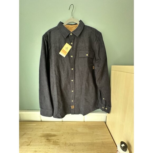 Legendary Whitetails Charcoal Gray Flannel Shirt Mens Size L Original Buck Camp - Picture 8 of 8